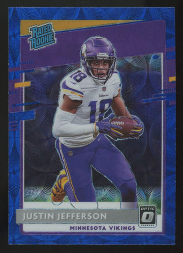 2020 Donruss Optic Justin Jefferson RC Rated Rookie Blue Scope #163
