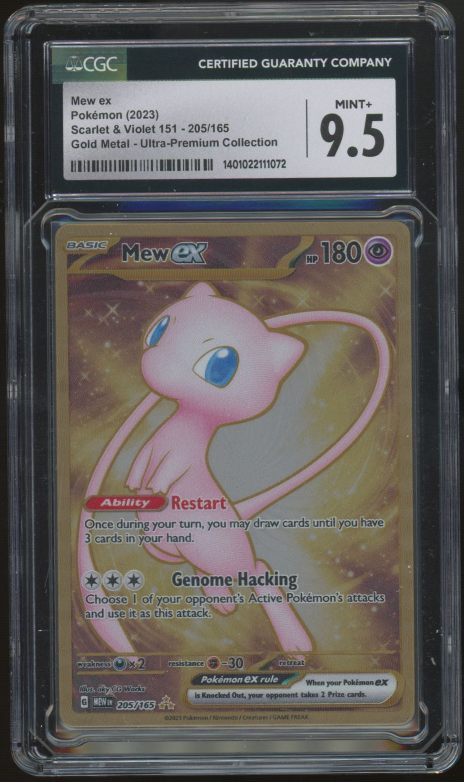 2023 Pokemon Mew ex 151 Gold Metal Promo #205 CGC 9.5