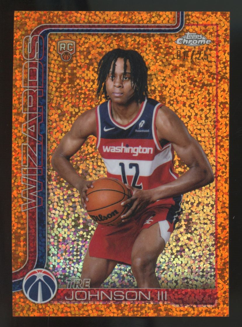 2025-26 Topps Chrome Tre Johnson III RC Orange Speckle /25 #256