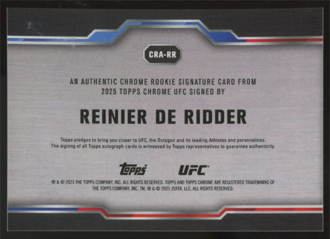 2025 Topps Chrome UFC Reinier De Ridder RC Auto #CRA-RR