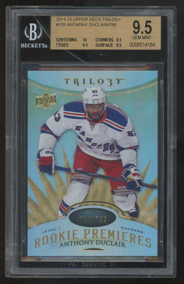 2014-15 Upper Deck Trilogy Anthony Duclair RC Premieres /799 #125 BGS 9.5
