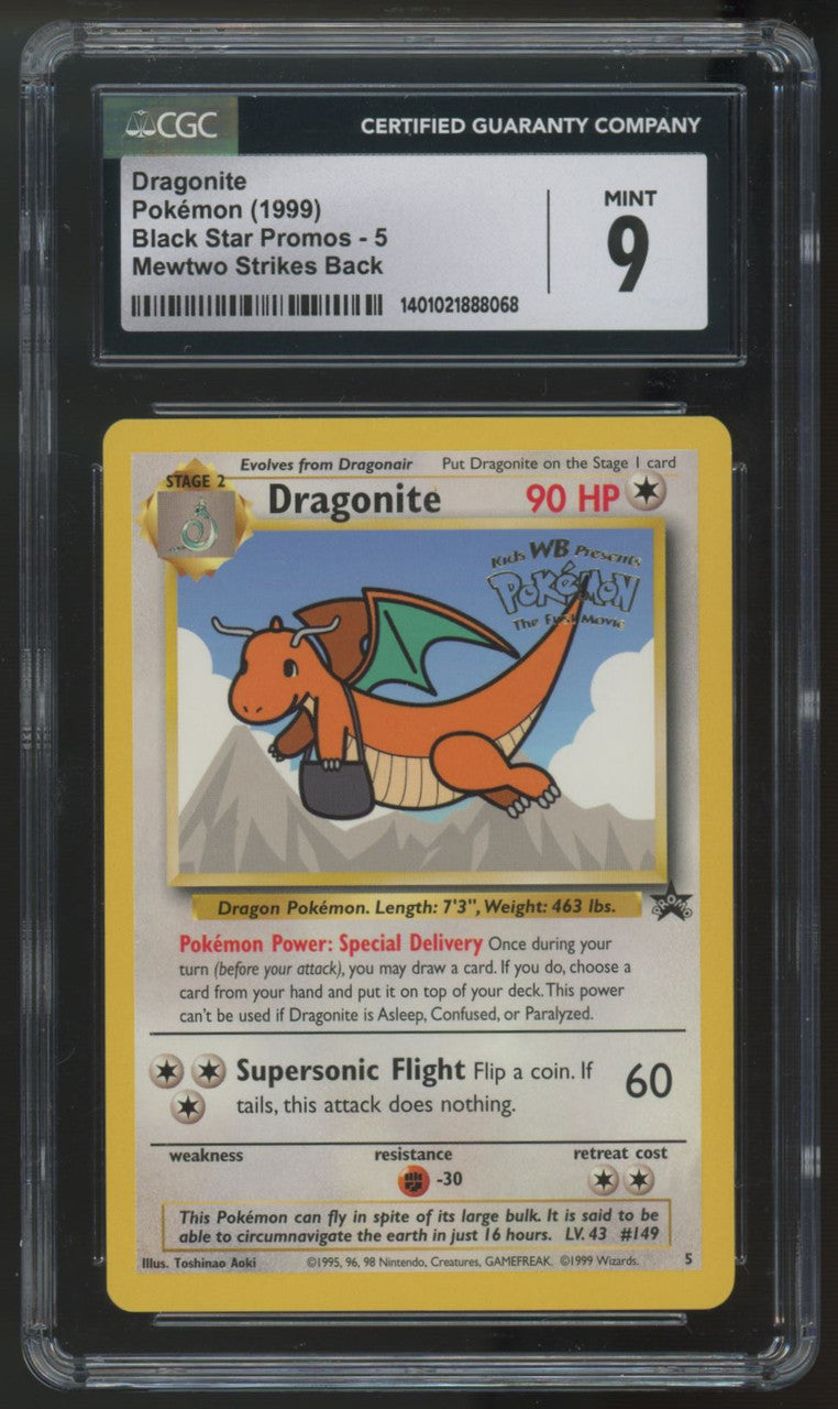 1999 Pokemon Dragonite Mewtwo Strikes Back Movie Promo #5 CGC 9