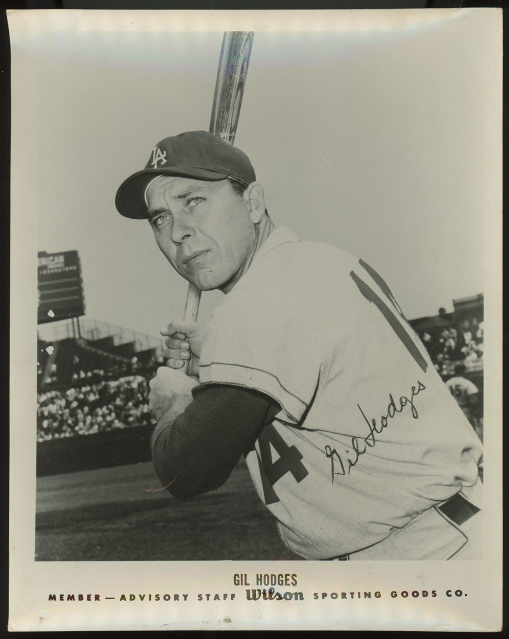 1950s-1960s Wilson Advisory Staff Gil Hodges 8x10 Photo Poor