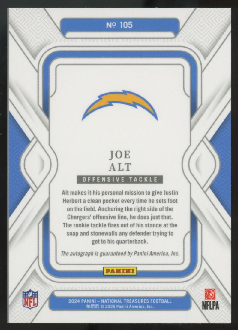 2024 National Treasures Joe Alt RC Gold Auto /35 #105