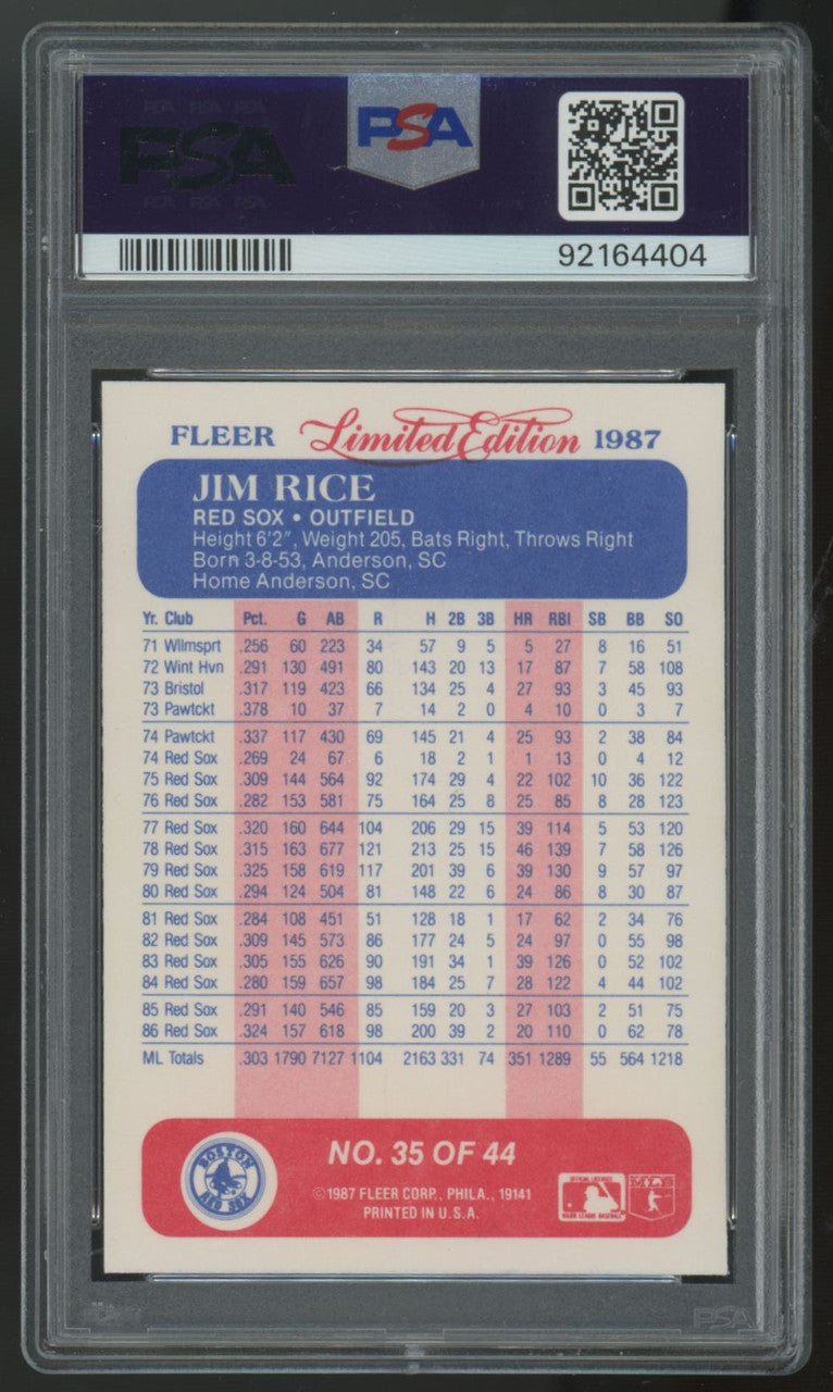 1987 Fleer Jim Rice Limited Edition #35 PSA 10