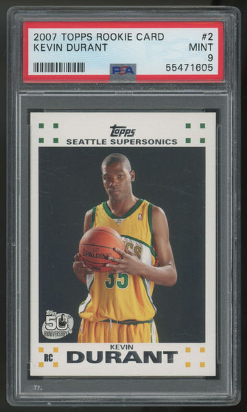 2007-08 Topps Kevin Durant RC #2 PSA 9