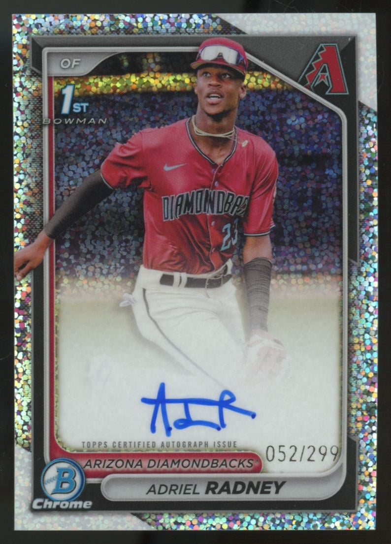 2024 Bowman Chrome Adriel Radney 1st Speckle Refractor Auto /299 #CPA-AR
