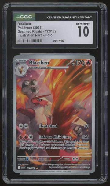 2025 Pokemon Blaziken Destined Rivals Illustration Rare #192 CGC 10