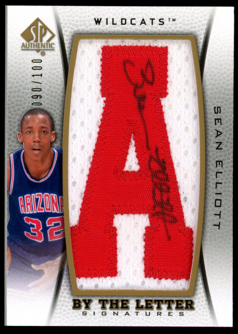 2012-13 UD SP Authentic Sean Elliott By the Letter Signatures Auto Patch /100