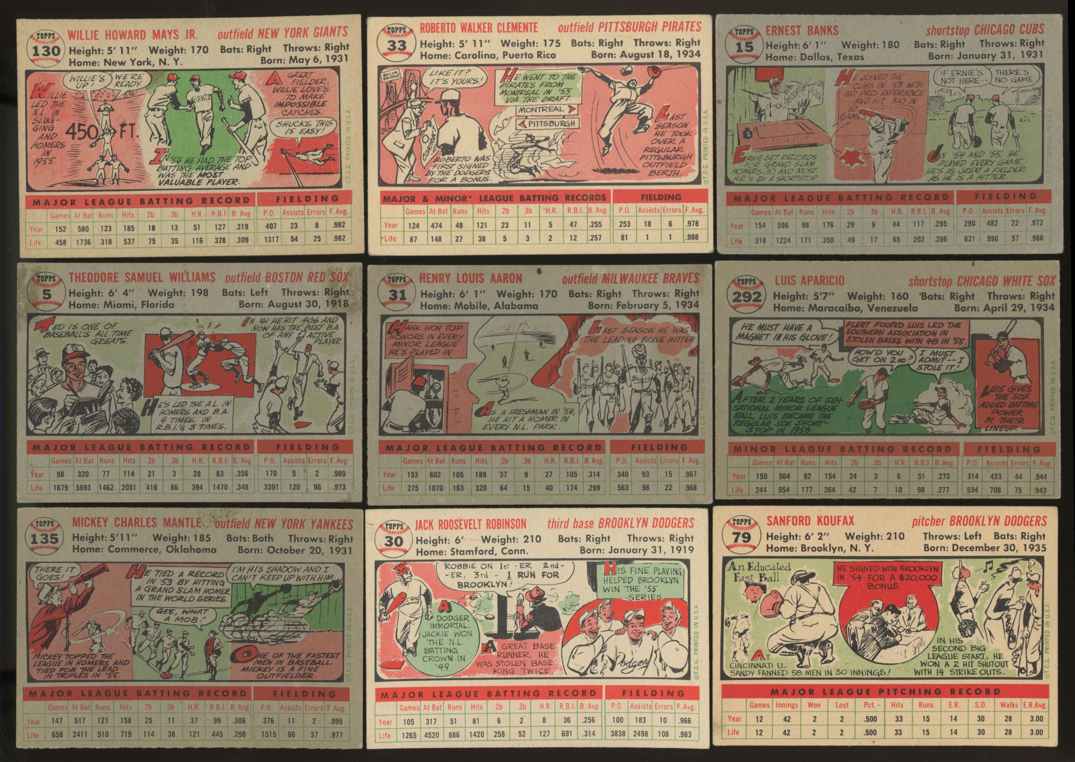 1956 Topps Baseball Complete Set (340) VG-EX
