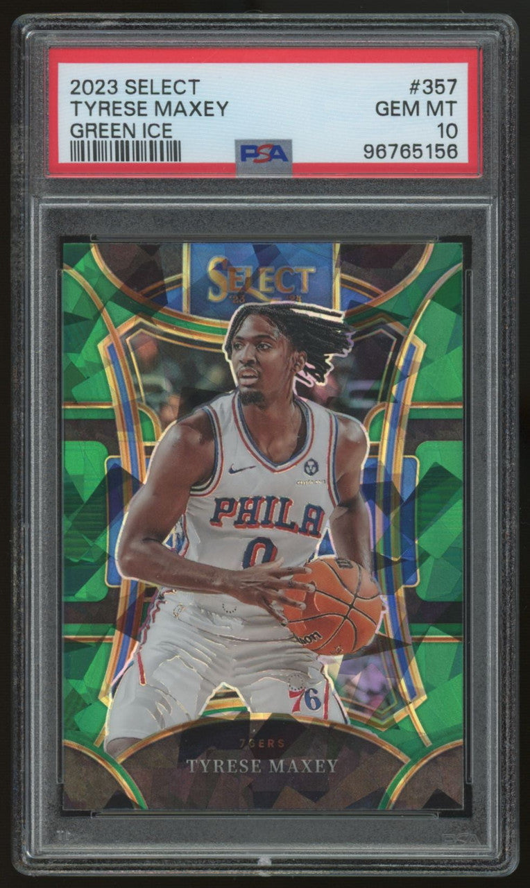 2023/24 Select Tyrese Maxey RC Green Ice Mezzanine Level #357 PSA 10