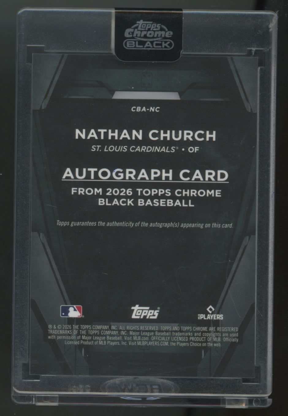 2026 Topps Chrome Black Nathan Church RC Purple Auto /75 #CBA-NC