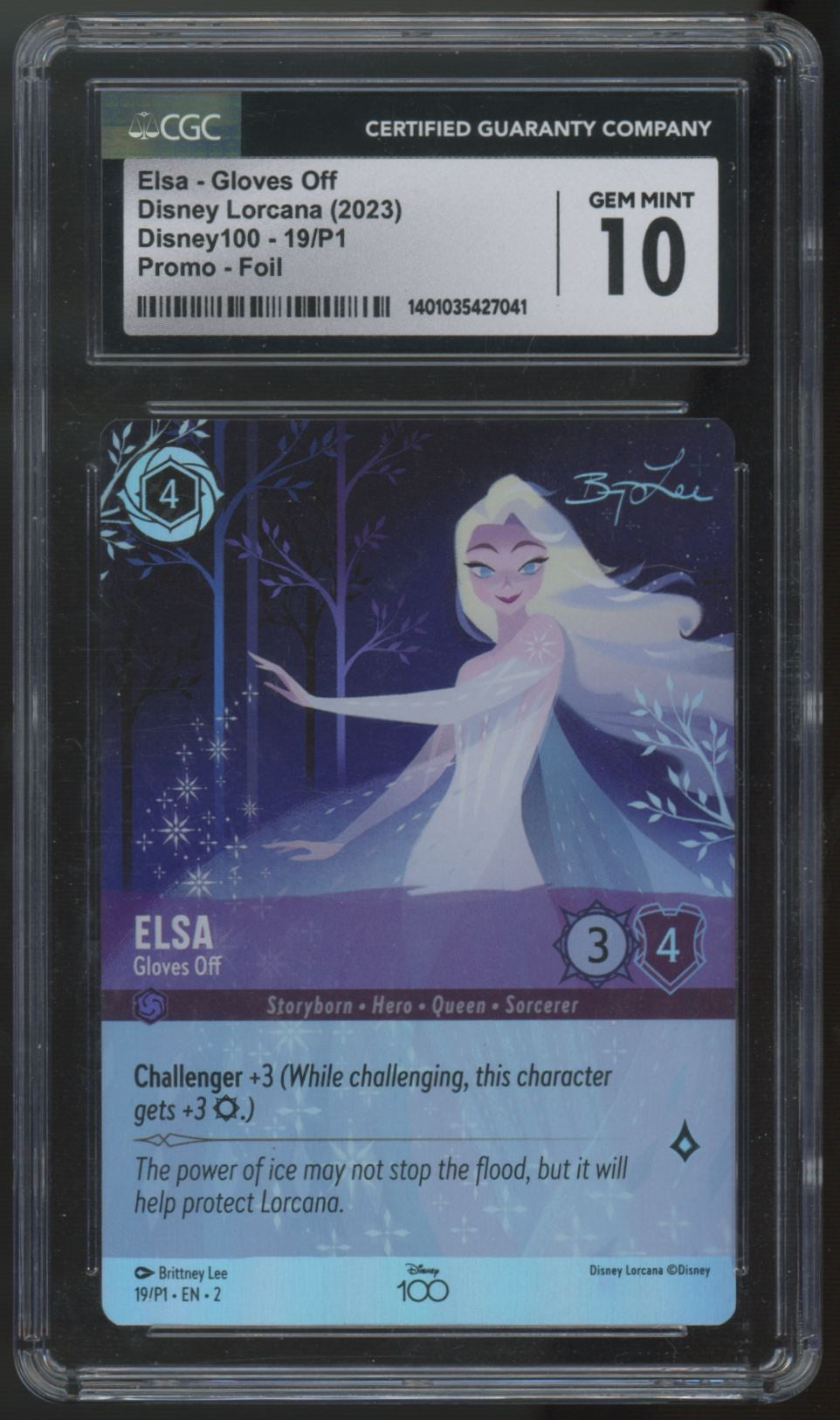 2023 Lorcana Elsa - Gloves Off Disney100 Promo Holo #19 CGC 10