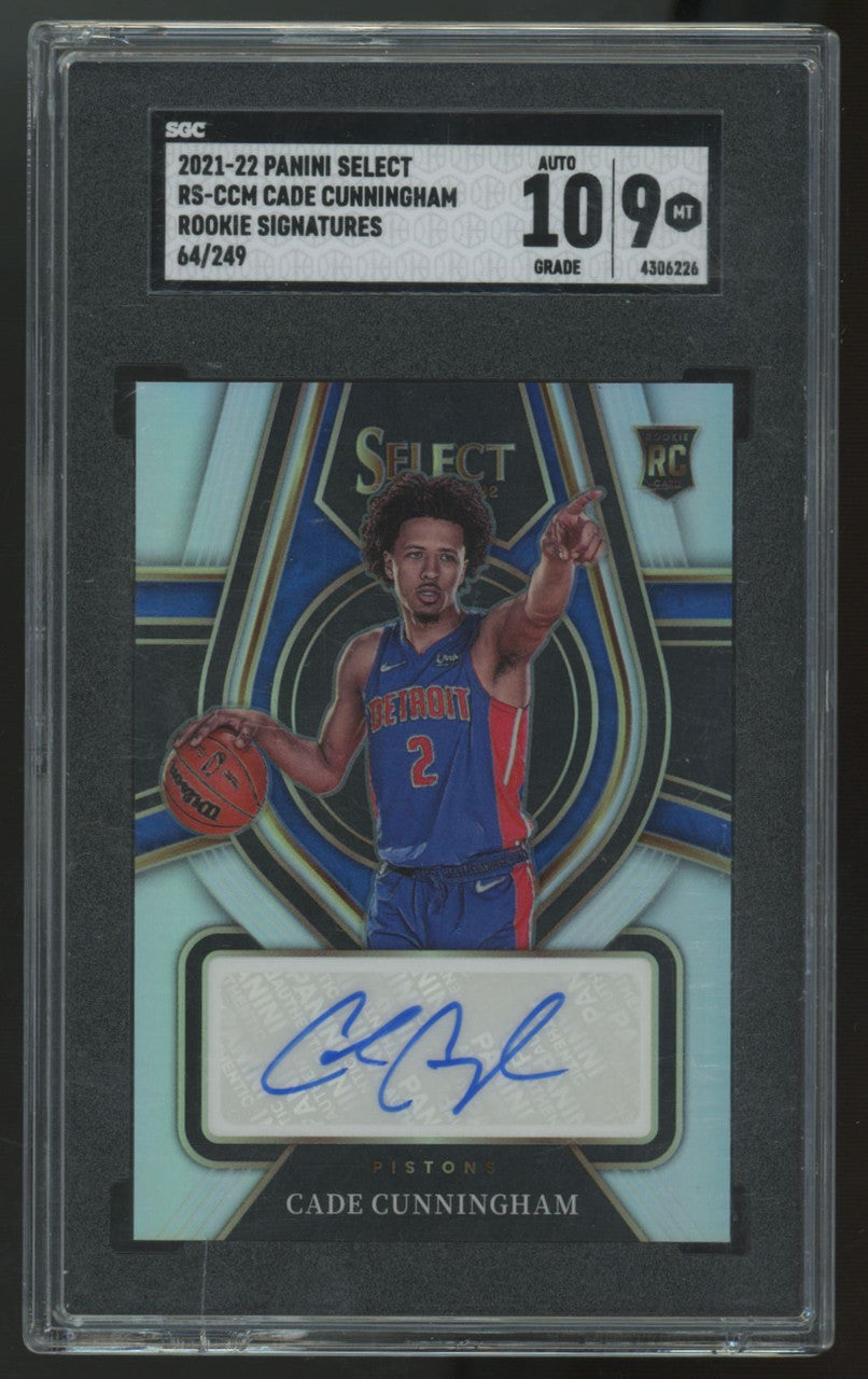 2021-22 Panini Select Cade Cunningham RC Auto /249 #RS-CCM SGC 9 10 *Read*