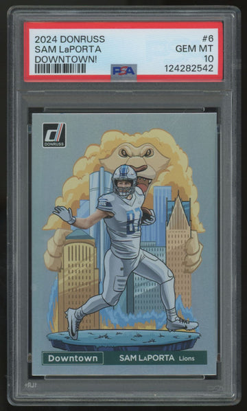 2024 Panini Donruss Sam LaPorta Downtown SSP #6 PSA 10