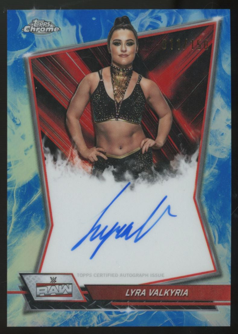 2026 Topps Chrome WWE Lyra Valkyria Blue Red Brand Auto /150 #RBA-LYR