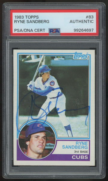 1983 Topps Ryne Sandberg Signed Auto #83 PSA/JSA Authentic