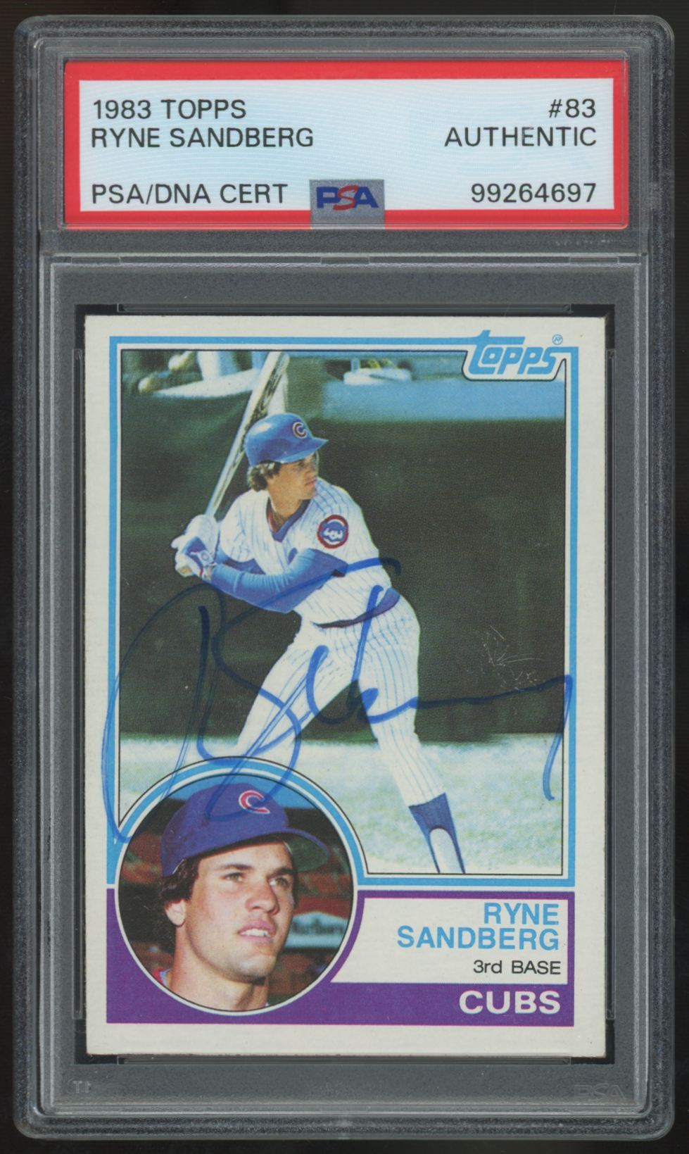1983 Topps Ryne Sandberg Signed Auto #83 PSA/JSA Authentic