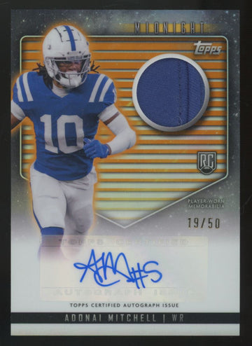 2024 Topps Midnight Adonai Mitchell RC Summer Solstice Patch Auto RPA /50