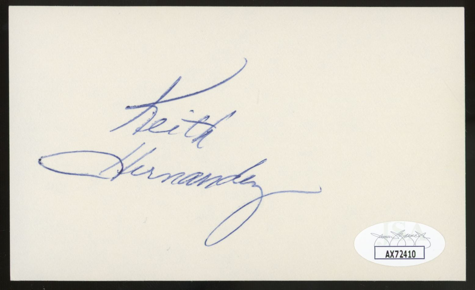 Keith Hernandez Signed Autographed Index Card JSA Authentic *410