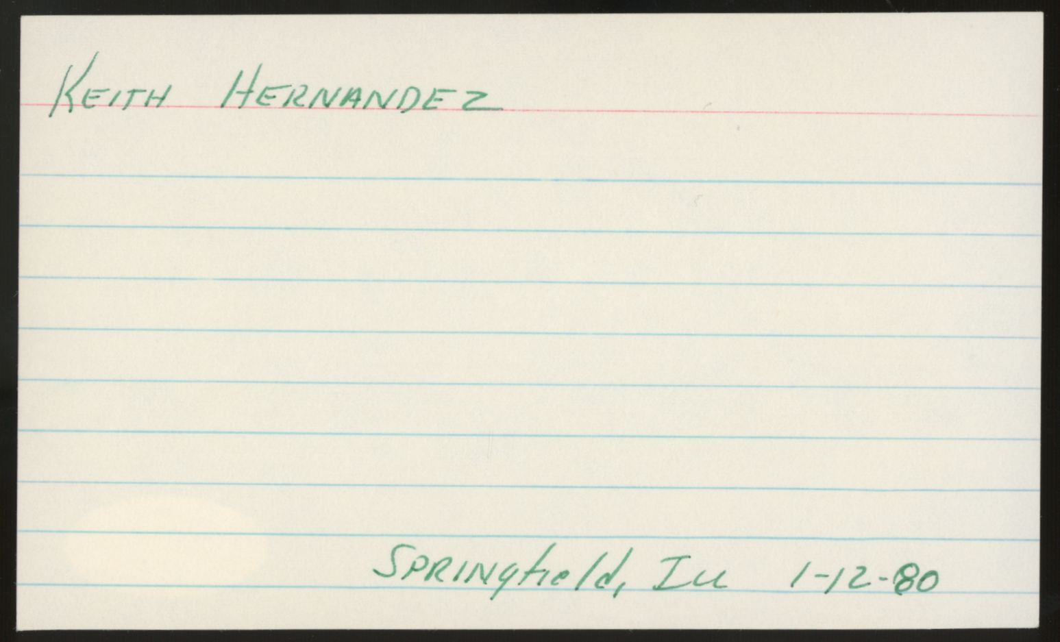 Keith Hernandez Signed Autographed Index Card JSA Authentic *410