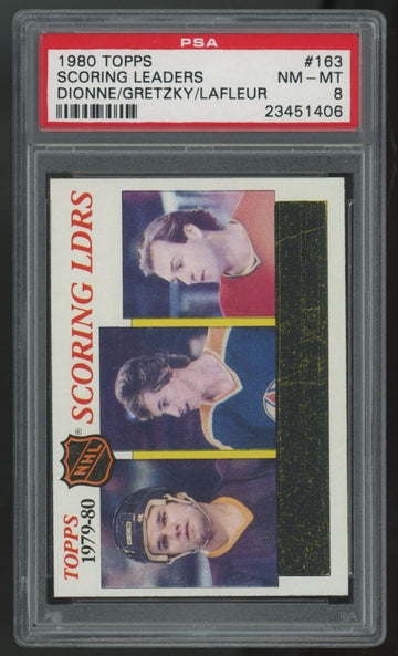 1980-81 Topps Dionne/Gretzky/LaFleur Scoring Leaders #163 PSA 8