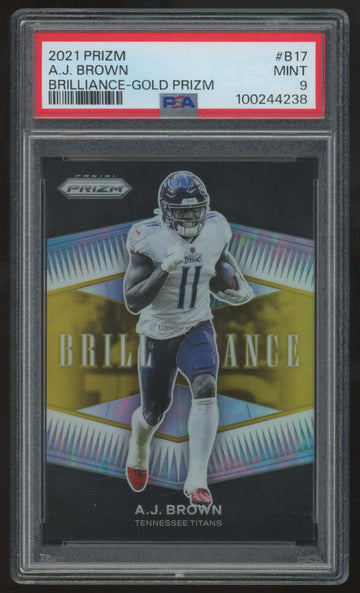 2021 Panini Prizm A.J. Brown Brilliance Gold /10 #B-17 PSA 9