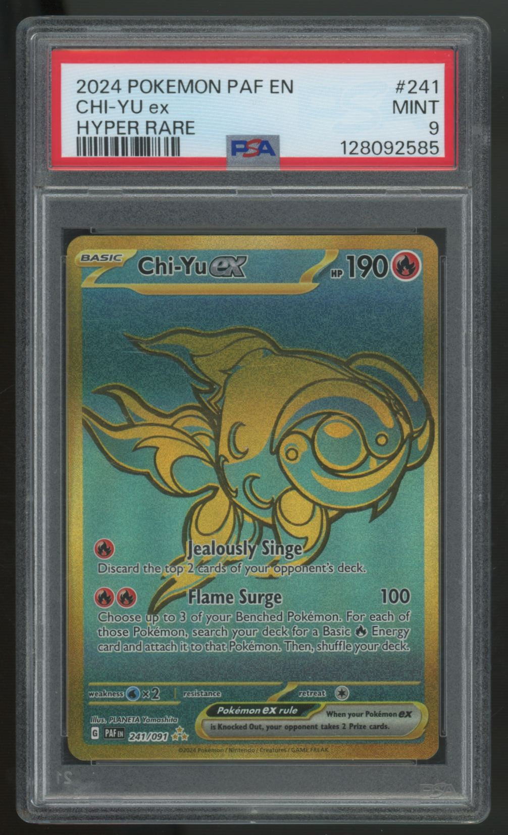 2024 Pokemon Chi-Yu Paldean Fates Hyper Rare #241 PSA 9