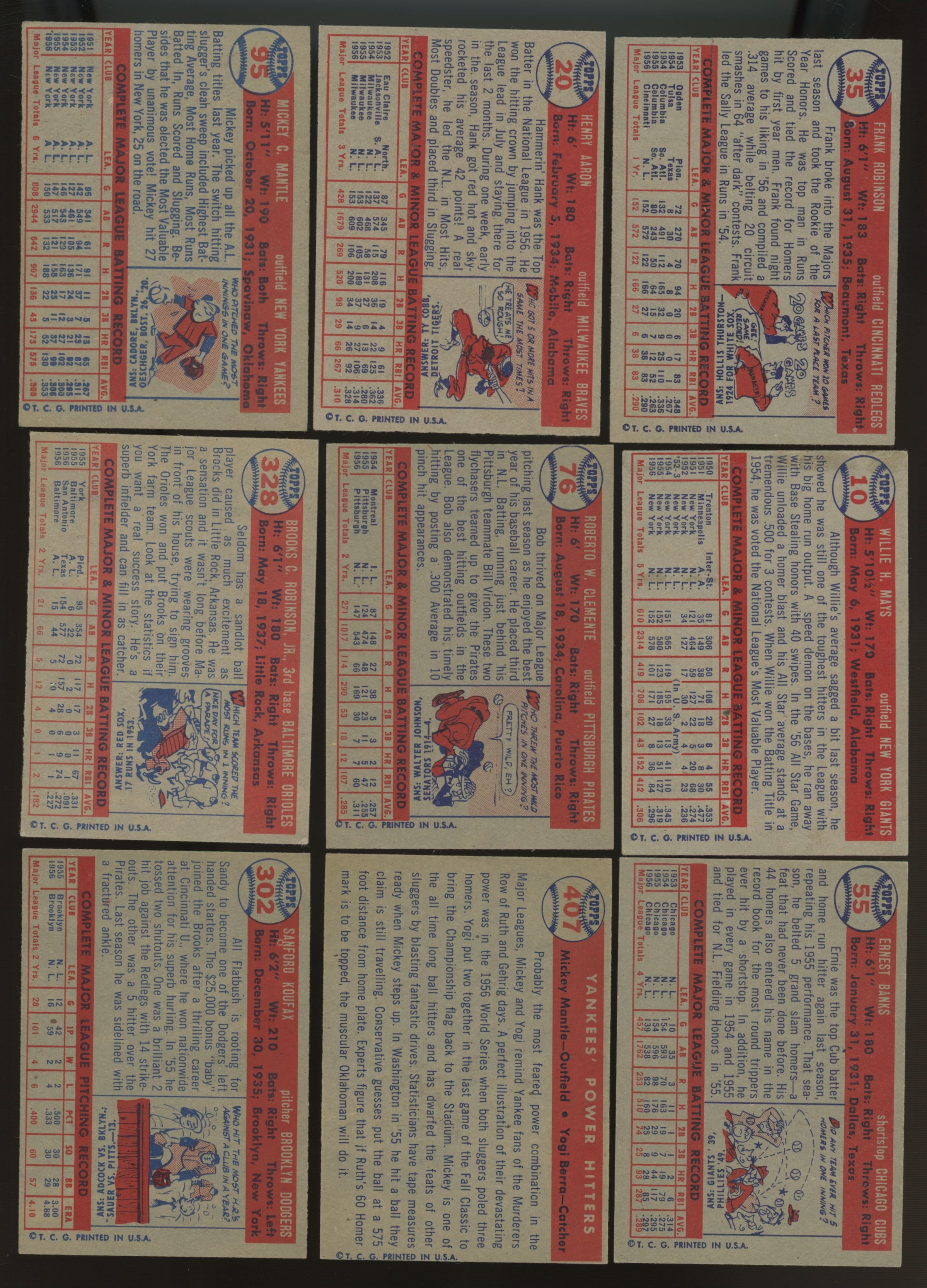 1957 Topps Baseball Complete Set (407) VG-EX/EX