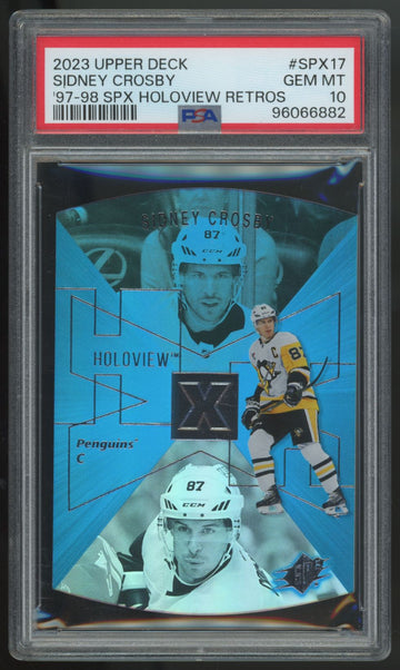 2023-24 UD Extended Sidney Crosby '97-'98 Holoview Retros #SPX-17 PSA 10