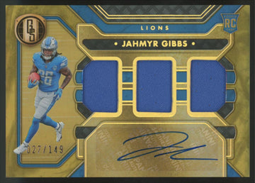 2023 Gold Standard Jahmyr Gibbs RC Triple Patch Auto RPA /149 #280