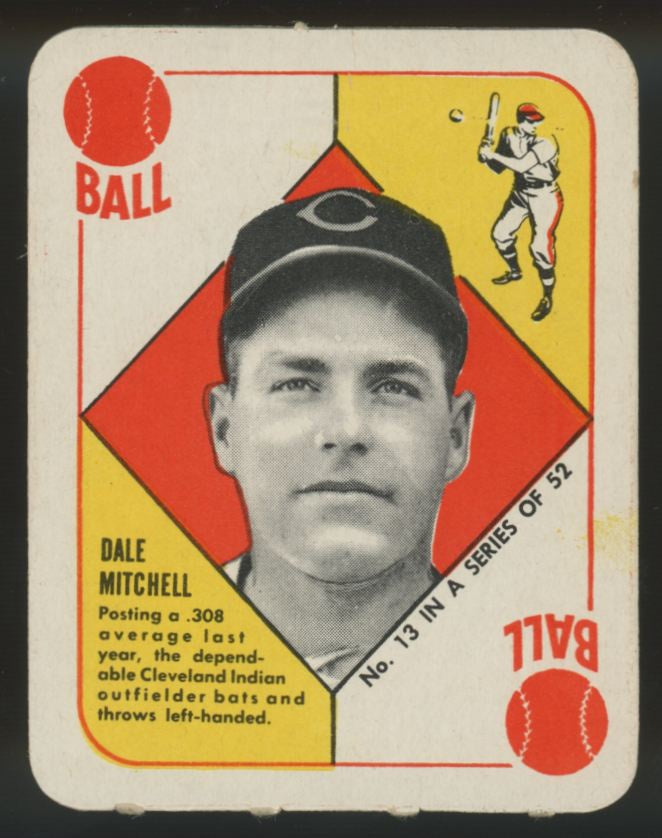 1951 Topps Red Back Dale Mitchell #13 EX