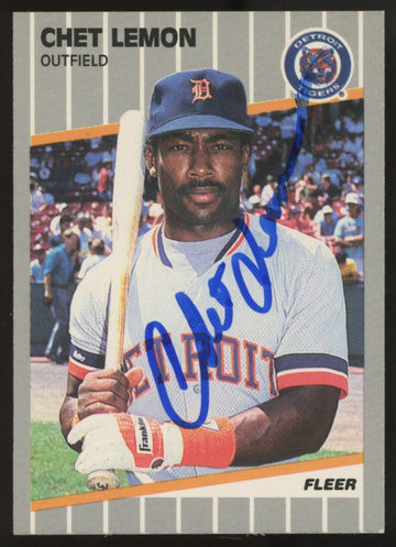 1989 Fleer Chet Lemon #137 Signed Auto JSA