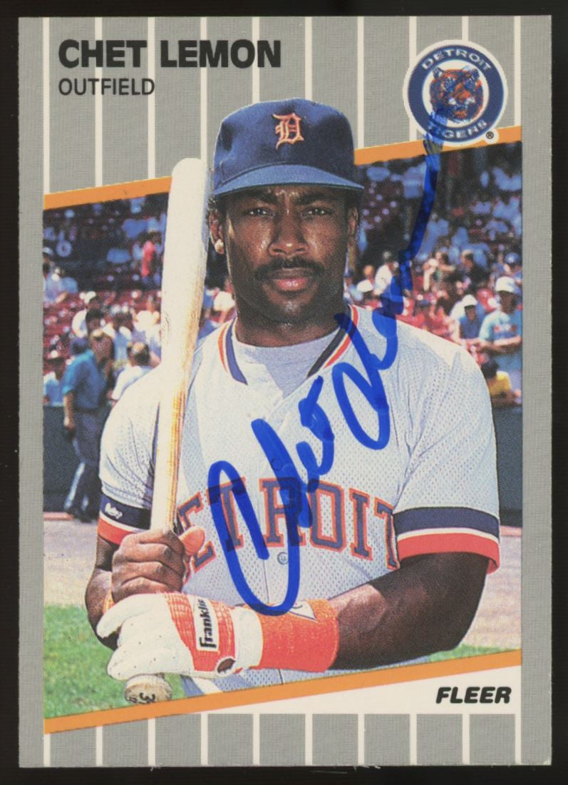 1989 Fleer Chet Lemon #137 Signed Auto JSA