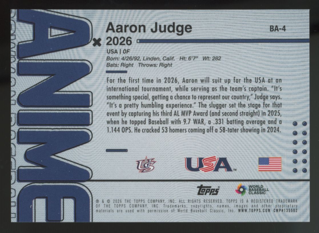 2026 Bowman Aaron Judge Anime SSP #BA-4