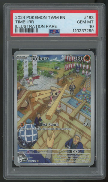 2024 Pokemon Timburr Twilight Masquerade Illustration Rare #183 PSA 10