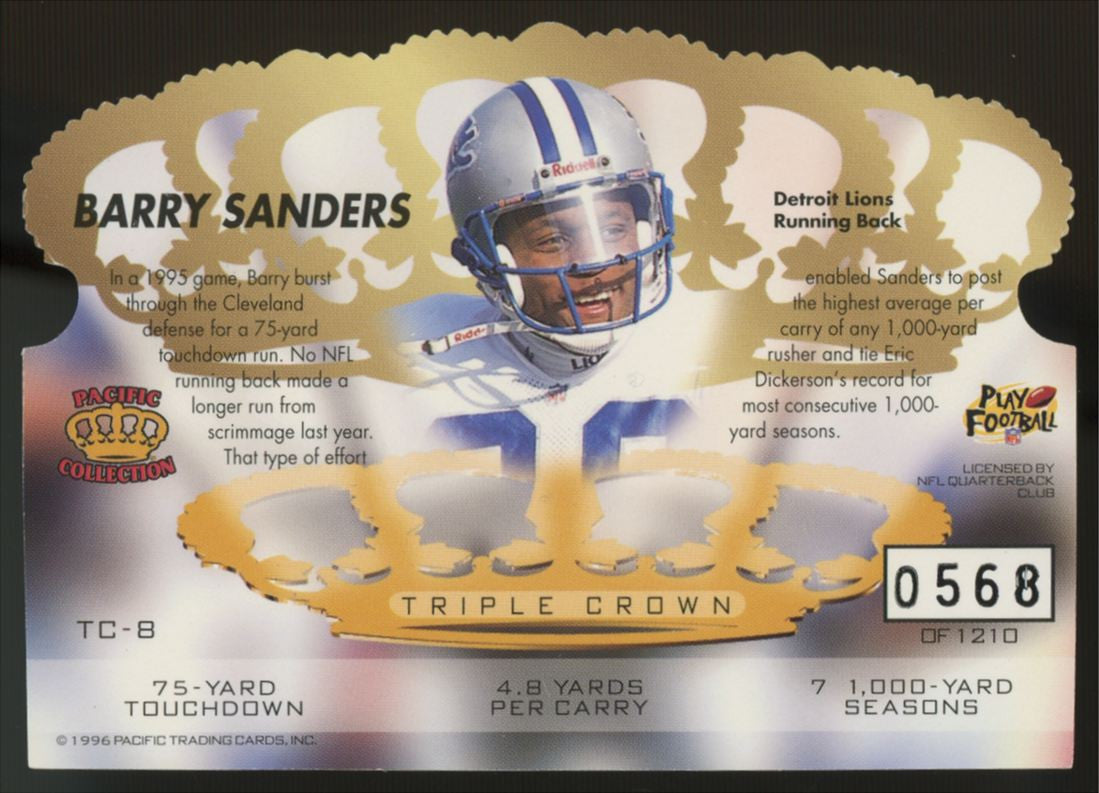 1996 Pacific Barry Sanders Triple Crown /1210 #TC-8