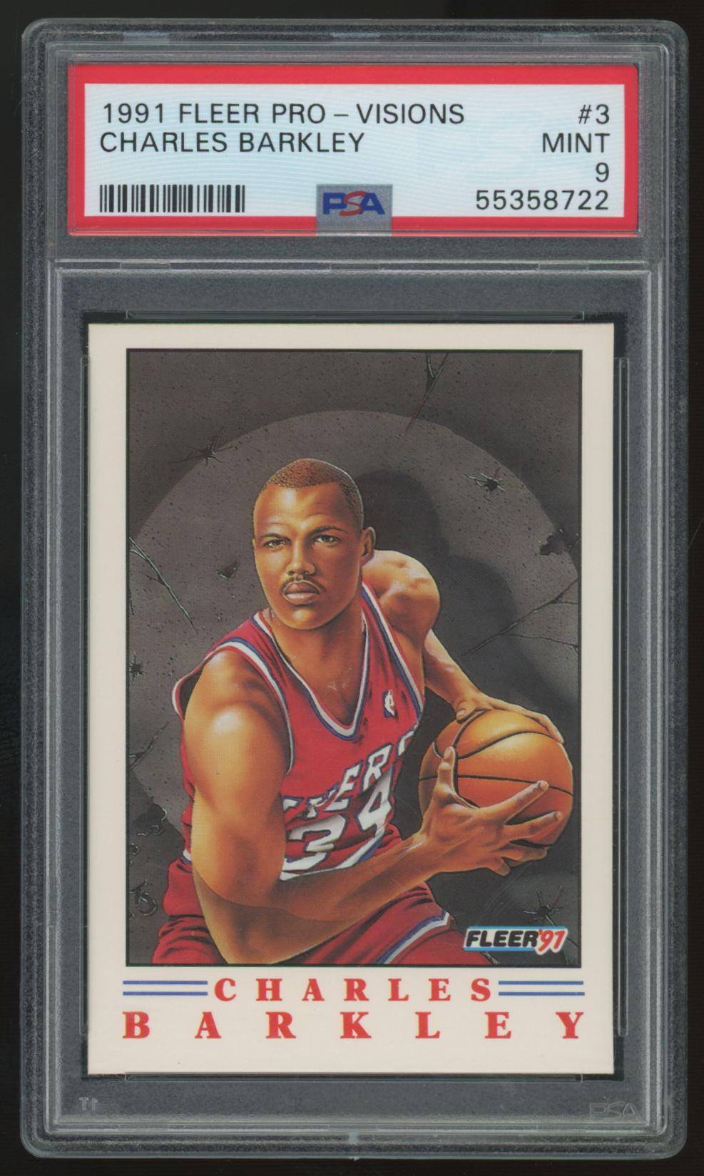 1991-92 Fleer Pro-Visions Charles Barkley #3 PSA 9