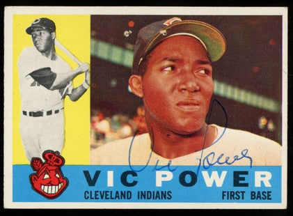 1958-1960 Topps Vic Power Signed Autographed Card Lot