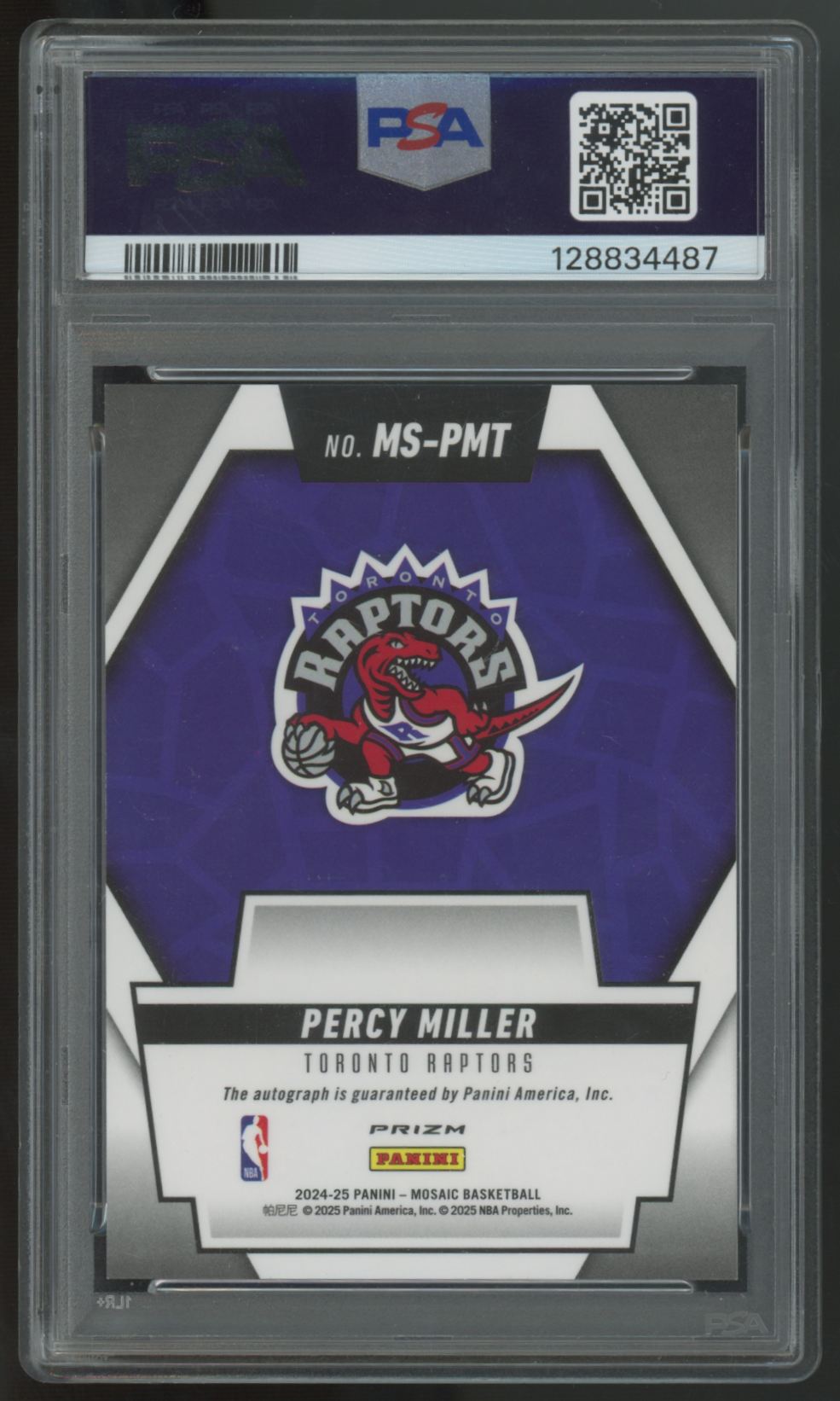 2024-25 Panini Mosaic Percy Miller Scripts Auto #MS-PMT PSA 8 10