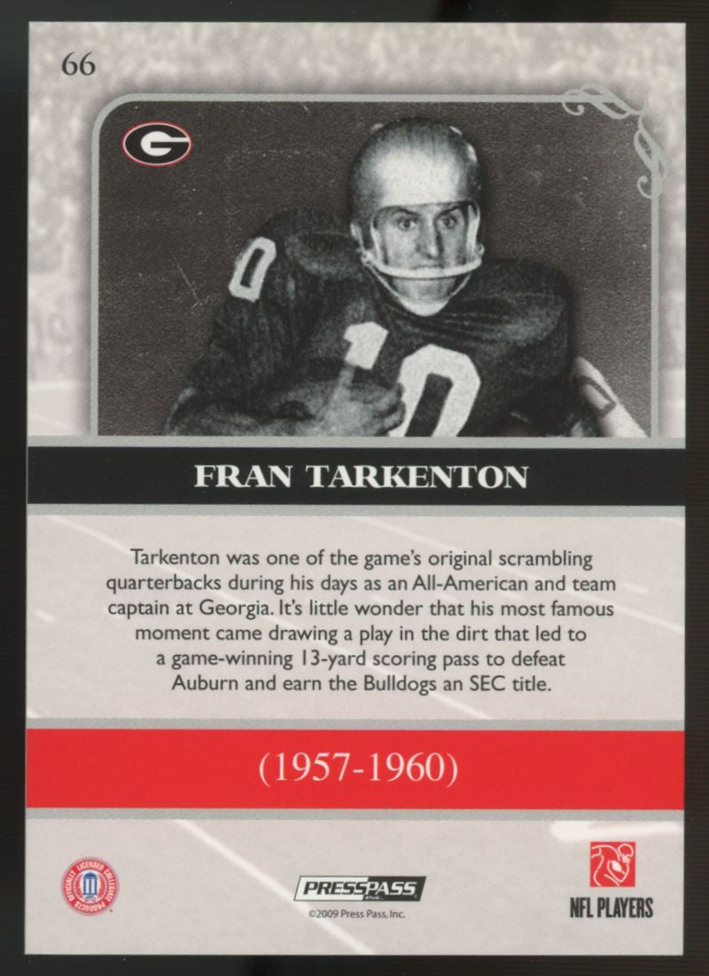 2009 Press Pass Legends Fran Tarkenton Gold /99 #66
