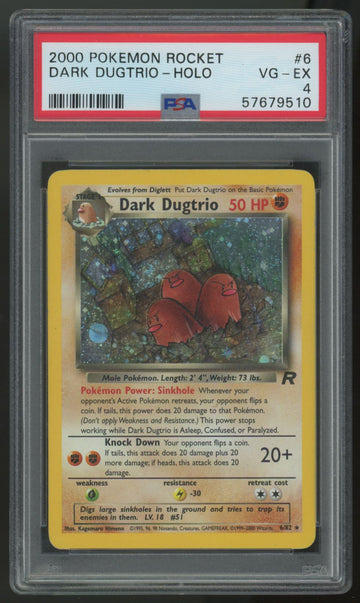 2000 Pokemon Dark Dugtrio Team Rocket Holo #6 PSA 4