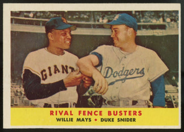 1958 Topps Rival Fence Busters Mays Snider #436 EX+