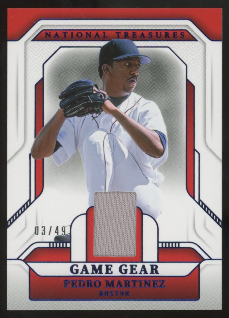 2025 Panini National Treasures Pedro Martinez Blue Game Gear Patch /49 #GGS-PM