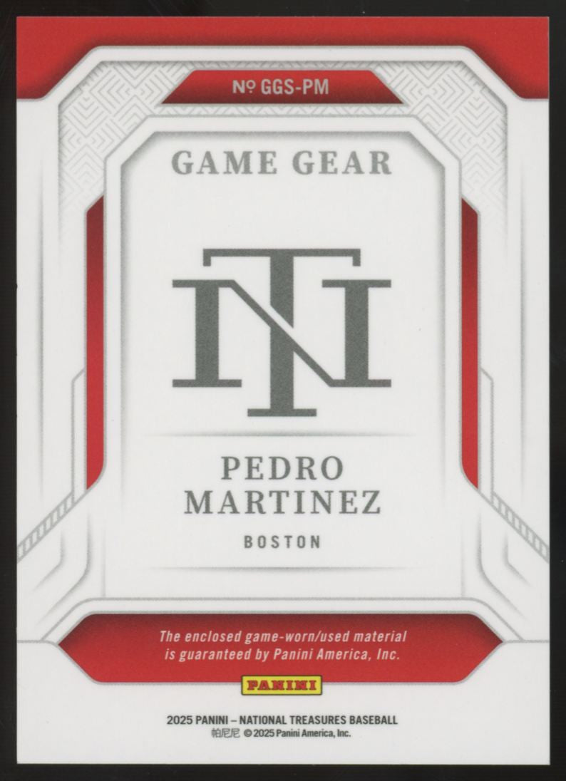 2025 Panini National Treasures Pedro Martinez Blue Game Gear Patch /49 #GGS-PM