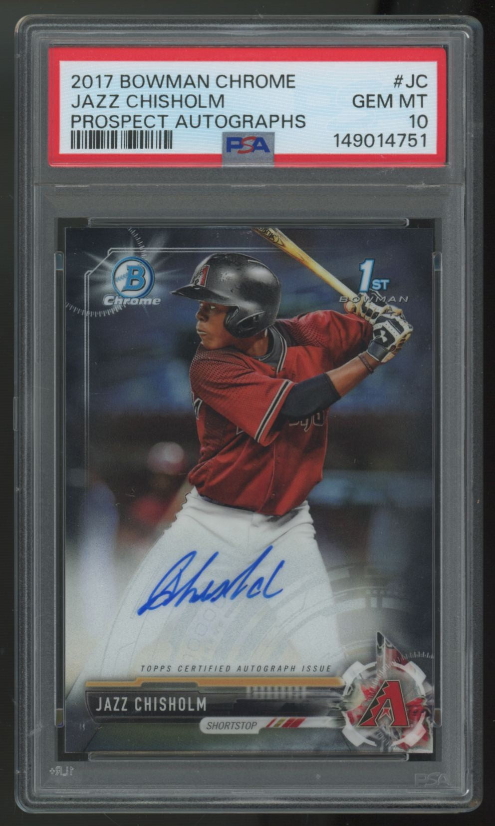 2017 Bowman Chrome Jazz Chisholm 1st Prospect Auto #CPA-JC PSA 10