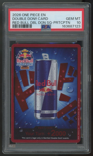 2026 One Piece Red Bull Double Don Card Participation Promo PSA 10 (B)