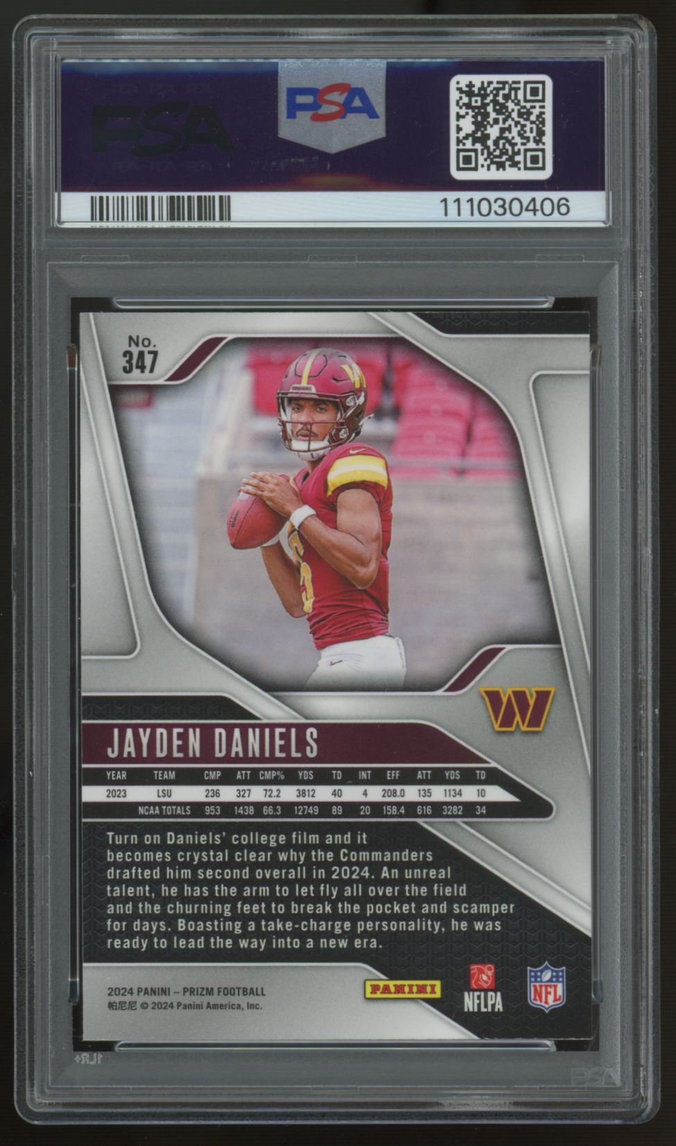 2024 Panini Prizm Jayden Daniels RC #347 PSA 10