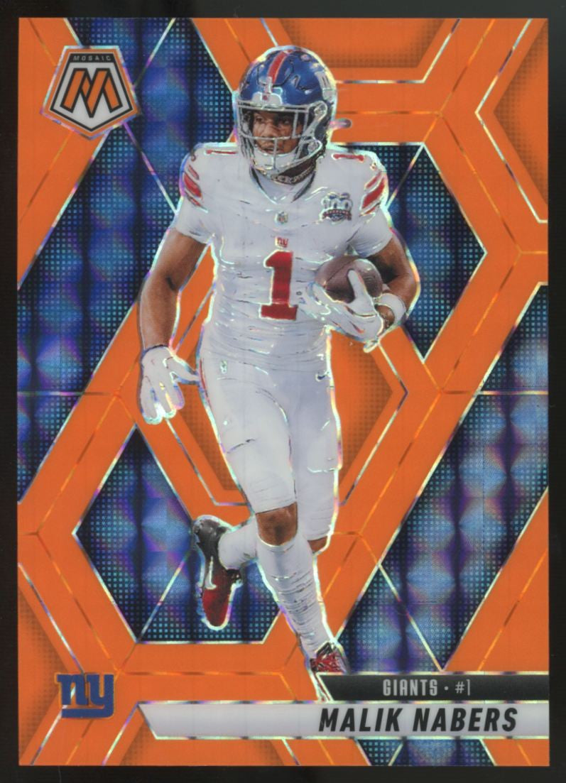 2025 Panini Mosaic Malik Nabers Orange Fluorescent /25 #100
