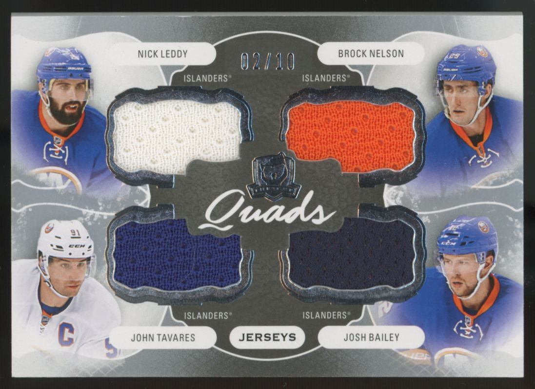 2016-17 UD The Cup Leddy/Tavares/Nelson/Bailey Quad Patch /10 #C4-NYI